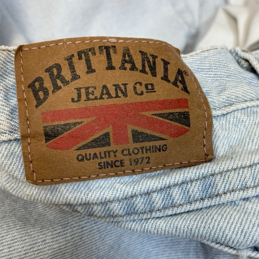 Vintage Brittania Jeans Men's 37X29 Blue Stone Wash Baggy Fit Loose 90's Distess